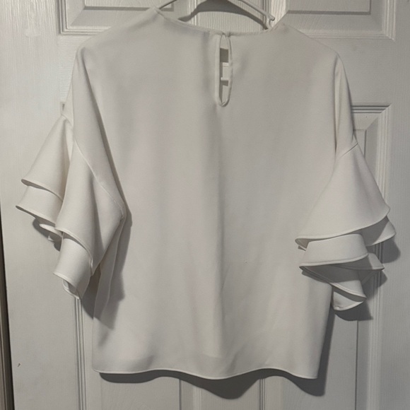 Zara Cream Ruffle Sleeve Blouse - Picture 3 of 3